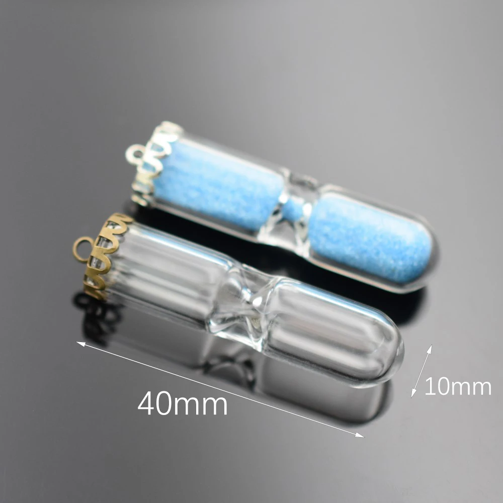 SNASAN 5sets Hourglass 40*10mm glass bottle with lace setting base jewelry findings set pendant necklace charms | Украшения и