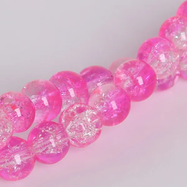 Pink Высокое качество 50 шт 8 мм двухцветные круглые стеклянные хрустальные бусины россыпью разделительные бусины для самостоятельного изготовления ювелирных изделий браслет и ожерелье - Цвет: Pink