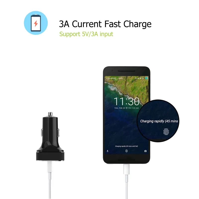 автомобильное зарядное устройство с портом Типа С USB C для телефона nexus xiaomi huawei