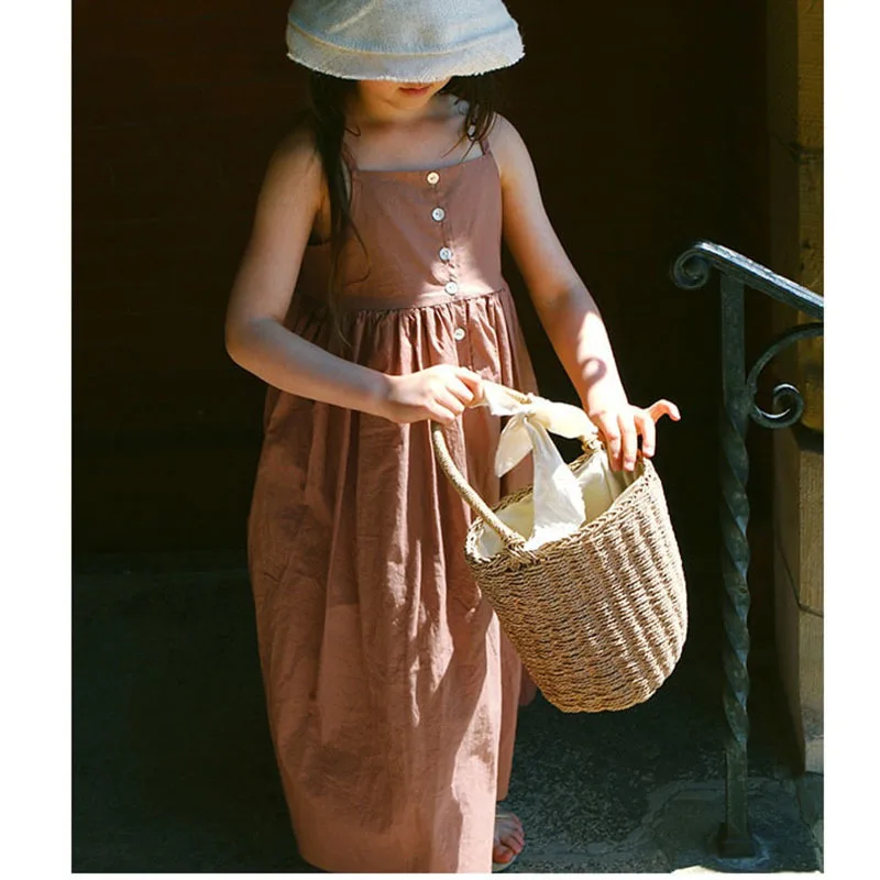Long children's dress summer 2019 new cotton sleeveless loose banquet girls baby schoolchildren children | Детская одежда и