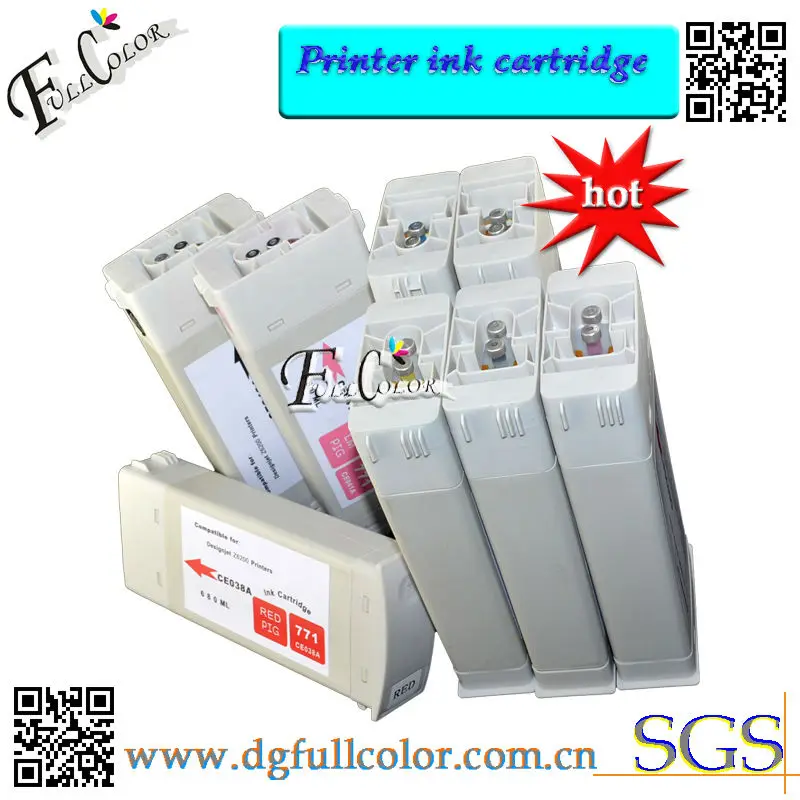 Replace ink cartridge with chip for HP designjet Z6200 printer inks Factory direct supplier