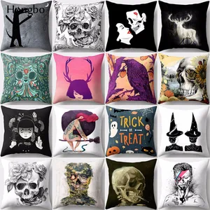Хунбо 1 шт. Подушка Чехол цветок череп Лось Хэллоуин чехол для подушки из полиэстера для Диван декоративные подушки
