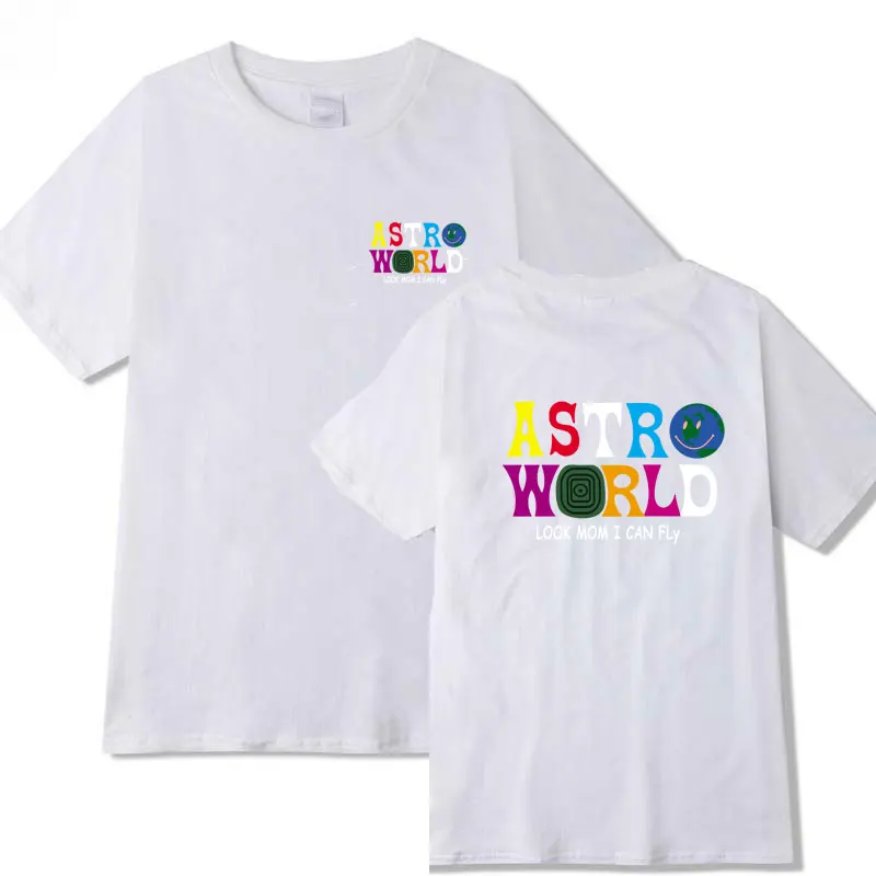 Уличная футболка ASTROWORLD модная мужская и женская с короткими рукавами надписью