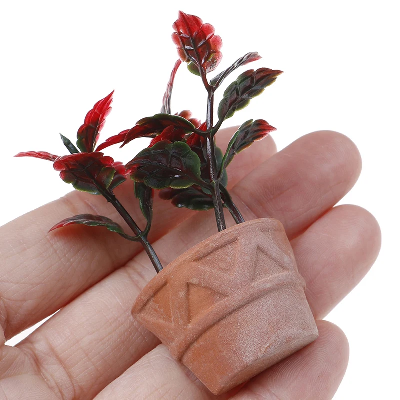 1 комплект кукольный домик Миниатюрный цветочный горшок в горшках зеленый лист