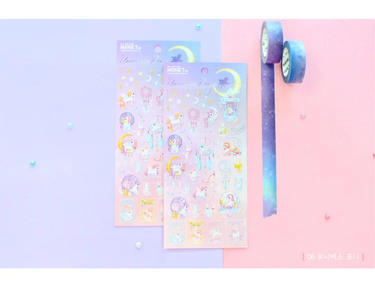 1 шт./1 лот Kawaii канцелярские наклейки космический Единорог дневник планировщик декоративные мобильные наклейки Скрапбукинг DIY ремесленные наклейки