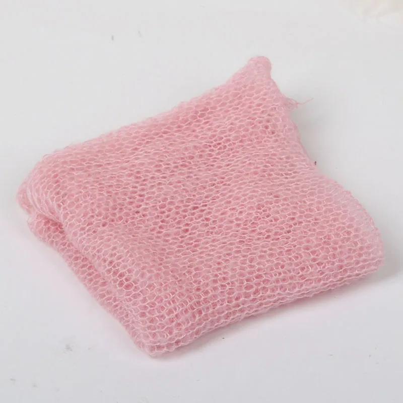 Pink Вязаные детские одеяла ярких цветов для фотосъемки новорожденных, детские одеяла для фотосессии для мальчиков и девочек 40*60 см - Цвет: Pink