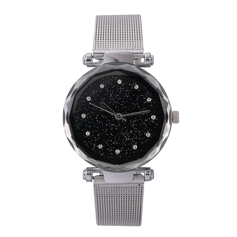 2019 Женские кварцевые наручные часы с сетчатым ремешком со стразами в европейском