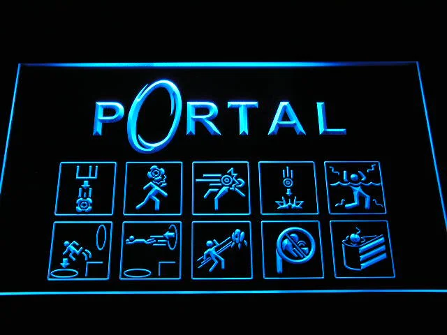 

e068 Portal Game Logo LED Neon Light Signs with On/Off Switch 20+ Colors 5 Sizes to choose