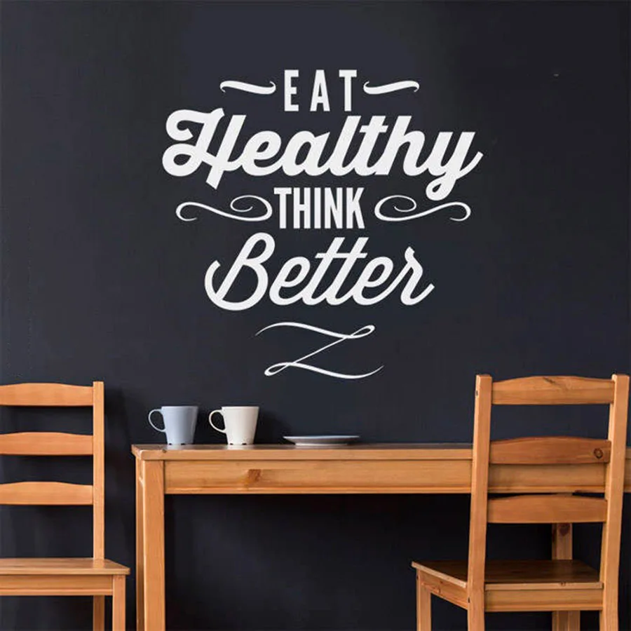 Eat Healthy Think лучше Термоаппликации для кухни на стену виниловые настенные наклейки