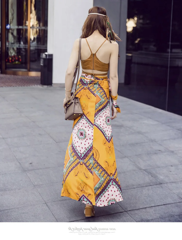 Летняя пляжная одежда для Женский комплект 2 шт. укороченный замшевый топ на