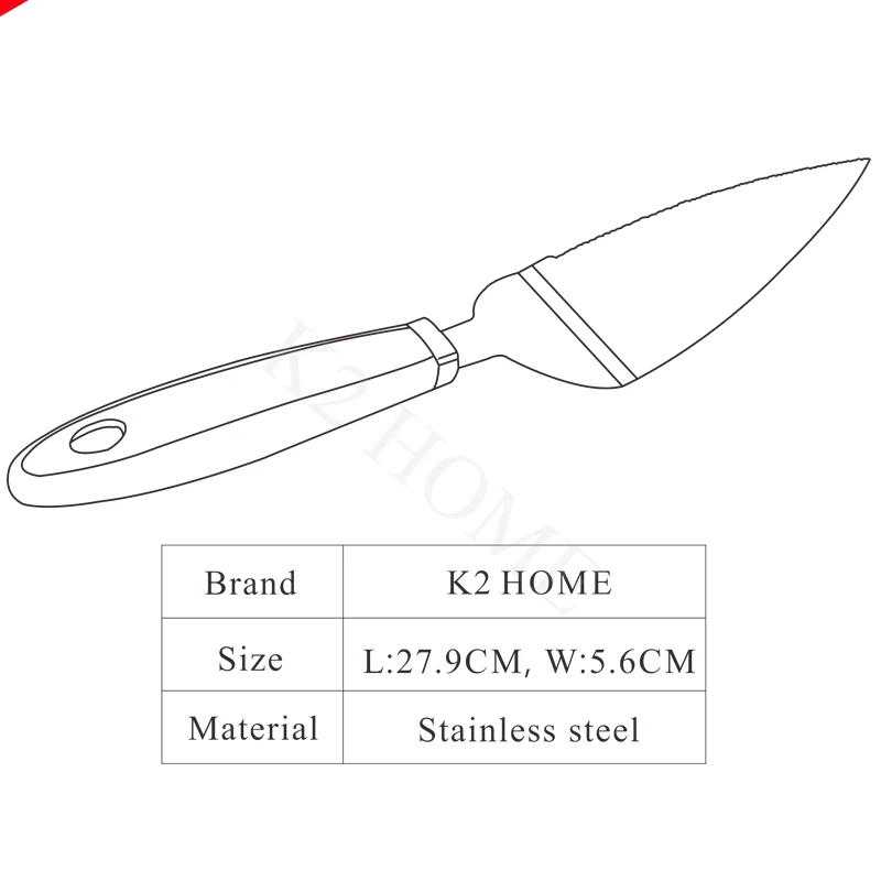 K2 HOME Stainless Steel Pie & Pizza Server Cake Slice Holder Transfer Triangular Spade Spatula for Baking Peel Turner | Дом и сад