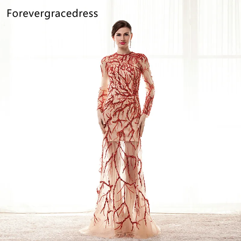 Forevergracedress Реалистичные Фотографии Роскошные платье для выпускного вечера Sheer