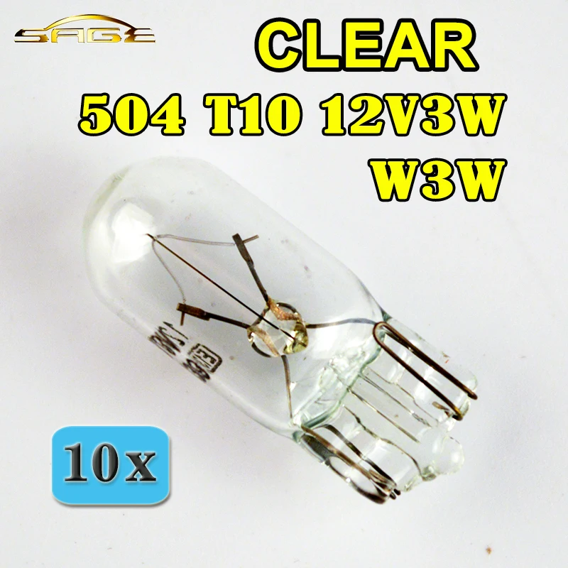 Flytop 10 шт. прозрачное стекло 5050 W3W T10 12 В 3 Вт W2.1x9.5d одна лампа на танкетке