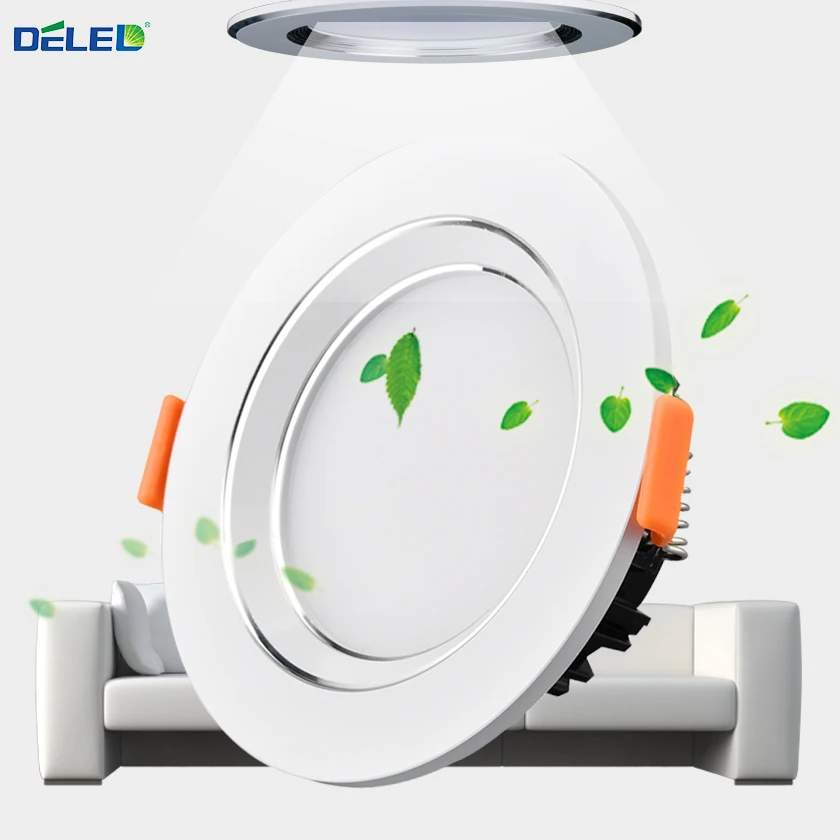 Deled Ultra Slim 3 Вт круглый скрывал двойной Цвет LED Панель света холодный белый лампа