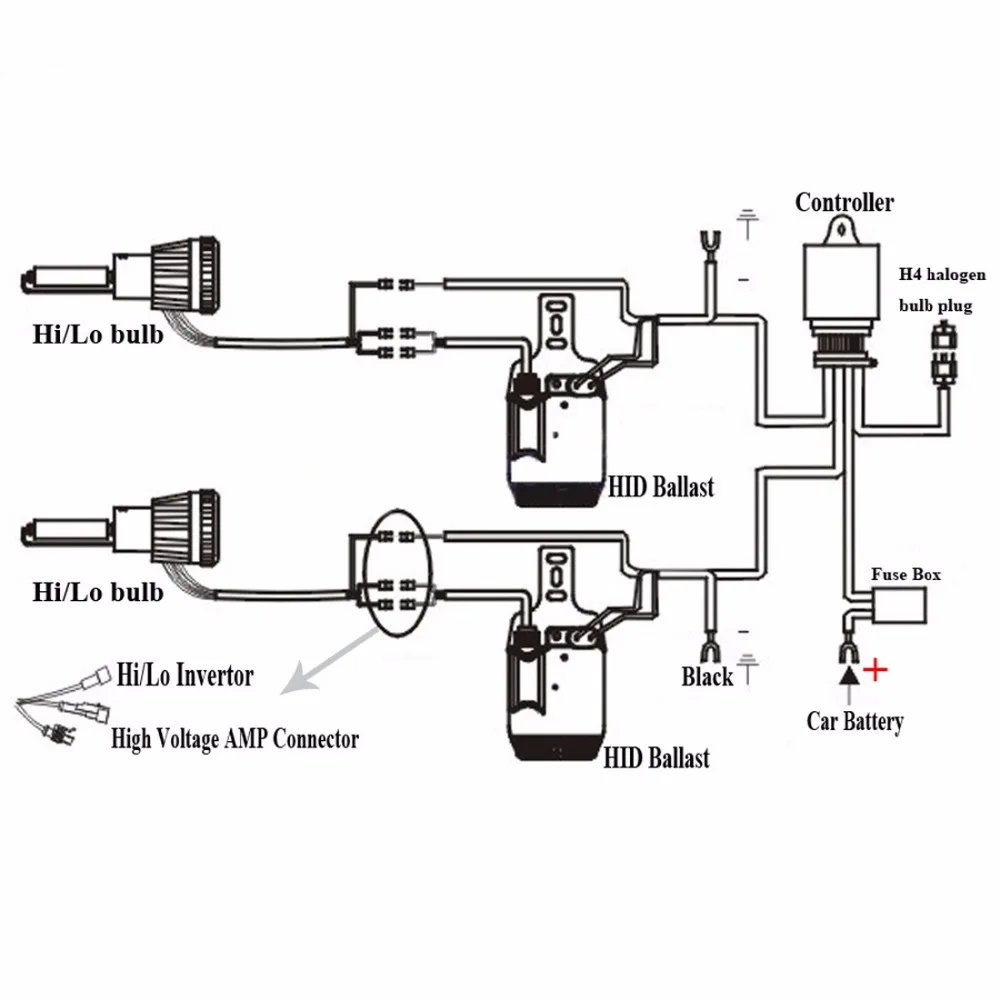 1 комплект DC12V 35 Вт Набор для биксенона h4 Биксенон hid h13 9004 9007 hi lo луч биксенон 6000 К