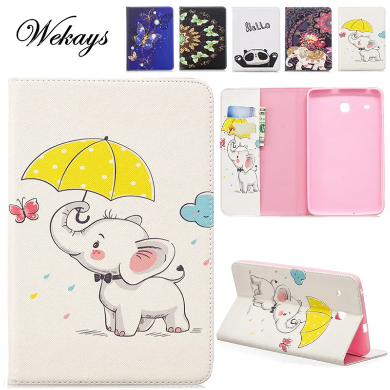 

Wekays For Samsung Tab E 8.0" Cute Cartoon Elephant Leather Fundas Case For Samsung Galaxy Tab E 8.0 T377 T375 Tablet Cover Case