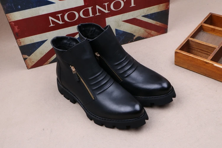Брендовые мужские ботильоны; botas hombre; модные мужские кожаные ботинки «Челси»; мужские теплые ботинки без застежки в байкерском стиле; Мужская Рабочая обувь