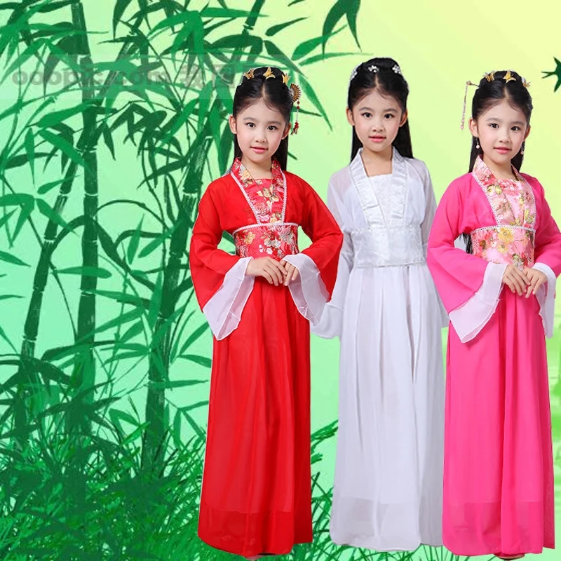 Hanfu платье для девочек детская одежда hanfu китайское Старинное ханьфу косплей