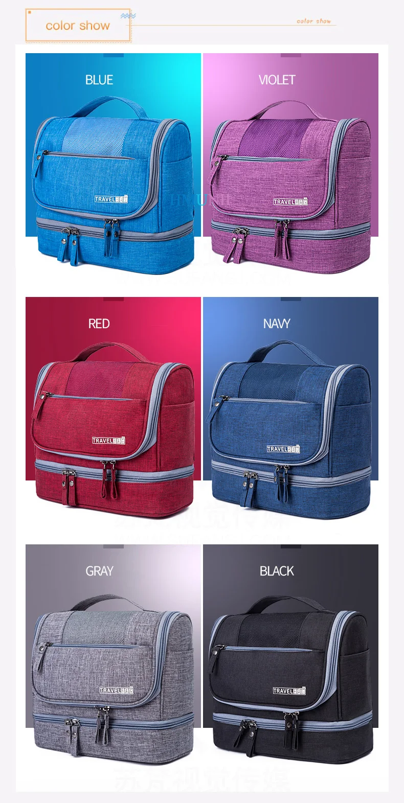 Мужская подвесная сумка для туалетных принадлежностей, дорожная косметичка, женские сухие и Влажные Сумки, органайзер из Оксфорда, аксессуары для путешествий, косметический набор для