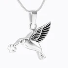 IJD8283 черный и белый Колибри ожерелье для кремации ювелирные изделия держатель праха на память ожерелье с урной на память