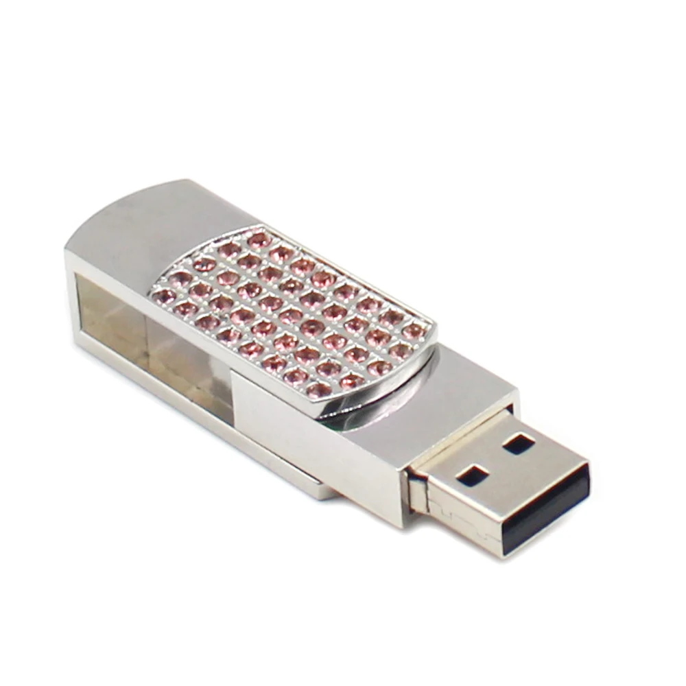 Блестящие стразы бриллианты USB флэш-накопитель Вращающаяся ручка привод реальная емкость 4G 8G 16G 32G карта памяти высокоскоростной U флэш-диск