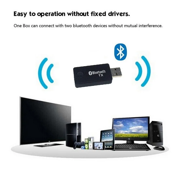 Bluetooth беспроводной передатчик портативный стерео аудио USB адаптер для ТВ ПК