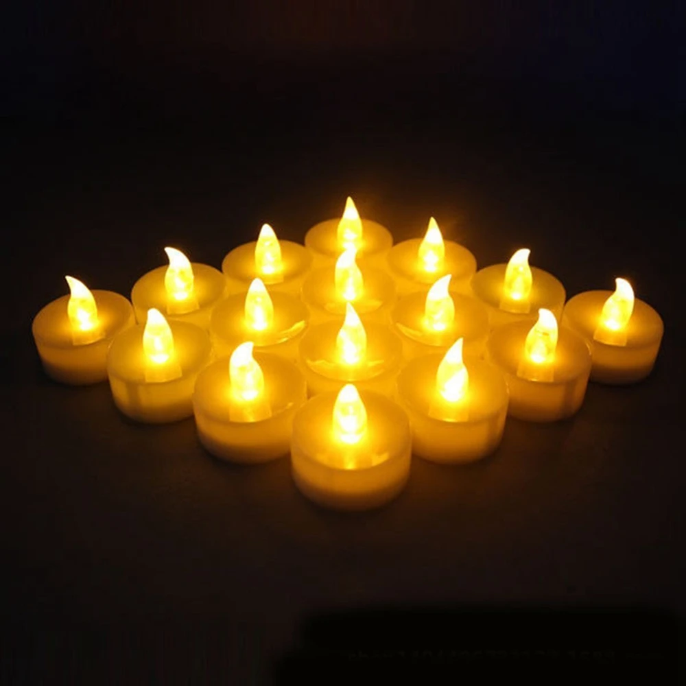 Романтичные светодиодные Чайные свечи 12 шт. беспламенные мерцающие праздничные
