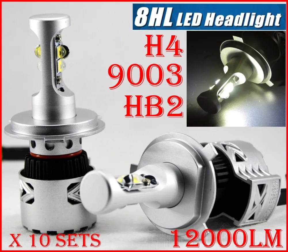 

Комплект СВЕТОДИОДНЫХ Фар H4 HB2 9003 80 Вт 12000 лм G8, 10 шт., 4 светодиодных чипа SMD, супер яркий 6 K, дальний/ближний свет, двухлучевой, скоростной венти...