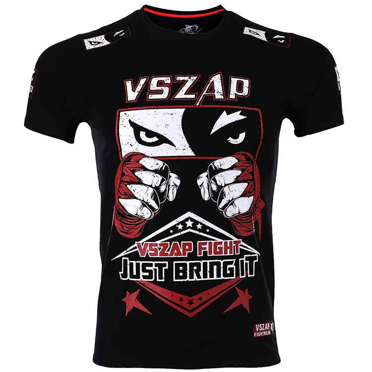 VSZAP fist fight fighting sports MMA t shirt wulin feng tai бокс трансляция короткий рукав мужские боевые