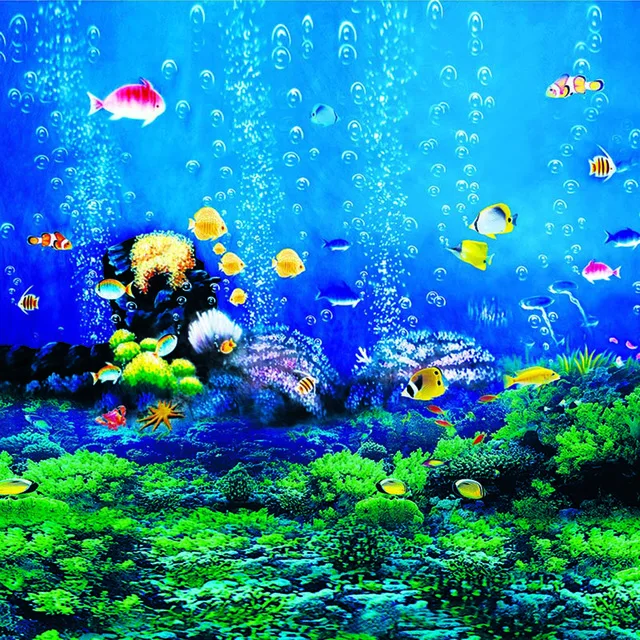 

Vinyl Ocean under sea Photography Backdrop Under the Sea Fishes Kids Children Aquarium Background for Photo Studio