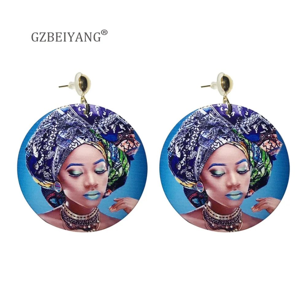 GZBEIYANG популярные новые деревянные модные африканские женские серьги для