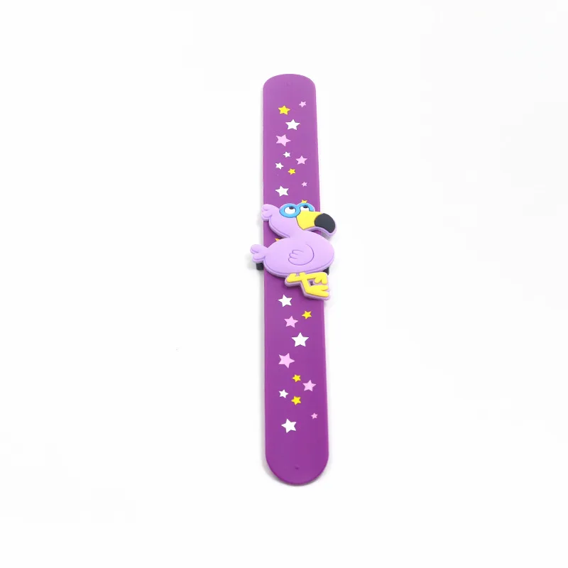 Flamingo purple Новые Вечерние детские резиновые браслеты в виде единорога, украшения для дня рождения, Детские вечерние украшения в виде радуги и единорога - Цвет: Flamingo purple