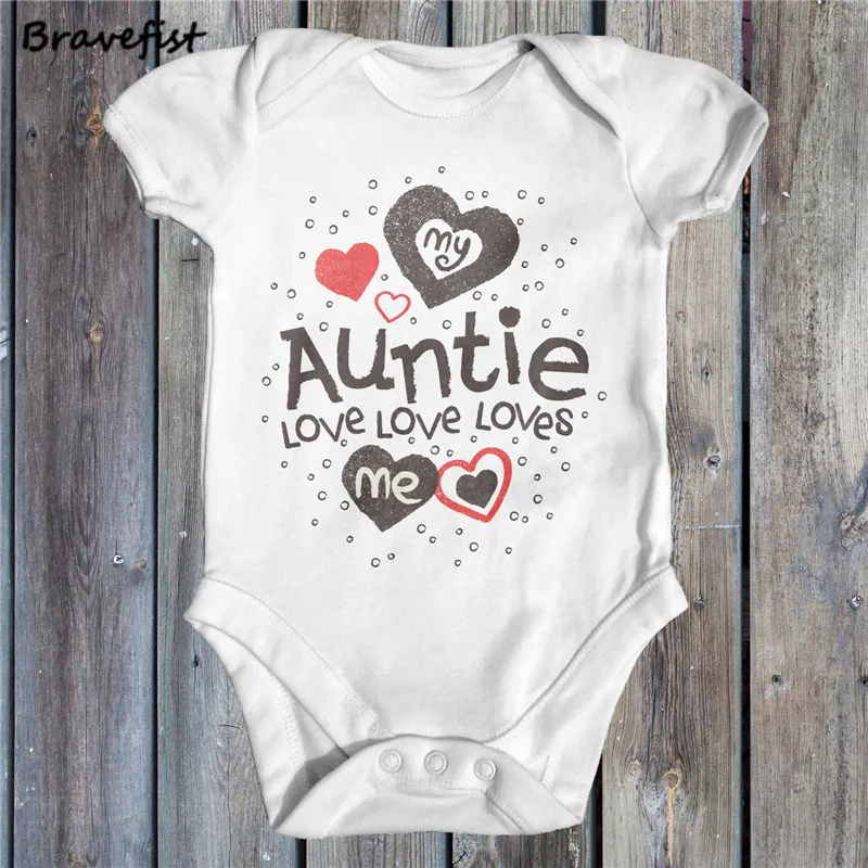 Белые боди для новорожденных с надписью My Auntie Loves Me летние комбинезоны мальчиков