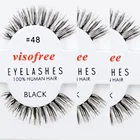 12 парлот visofree ресницы 100% Человеческие волосы ручной работы Накладные ресницы грязный характер ресницы #48 maquiagem