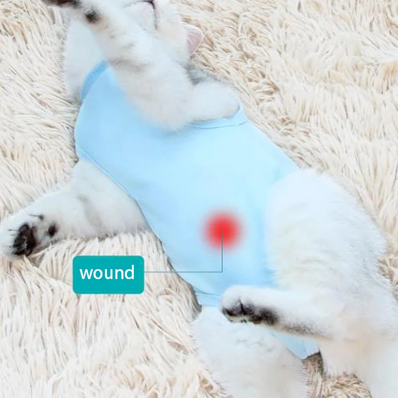 

Cat Recovery Suit Puppy Clothes Sterilization Care Wipe Medicine Prevent After Surgery Wear Anti Pet Licking Wounds Clothes 1pc