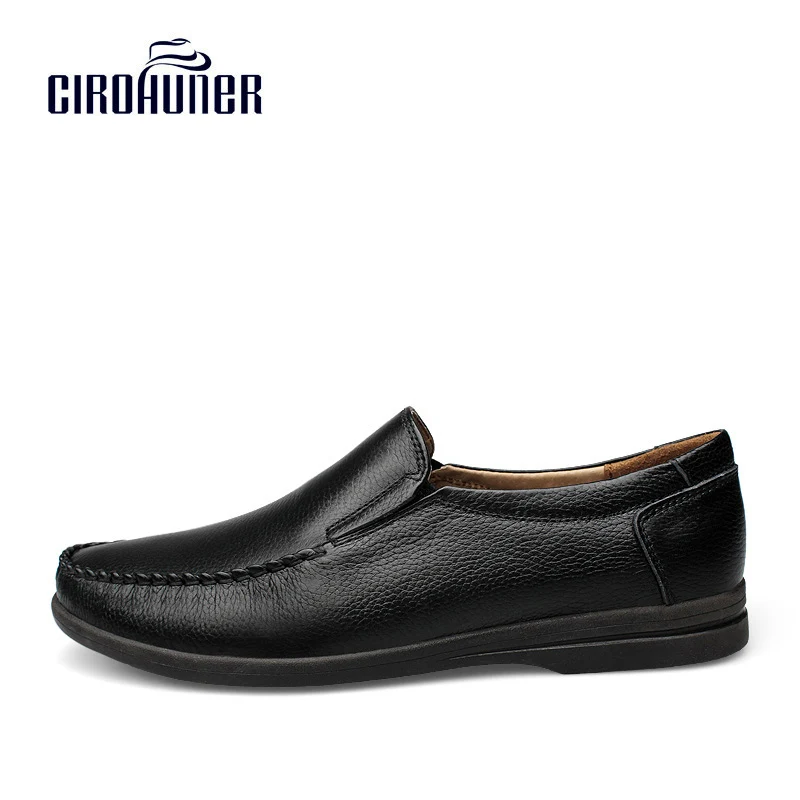 CIROHUNER Genuine Leather Shoes Men Winter New Fashion Breathable Loafers Driving Casual shoes | Обувь