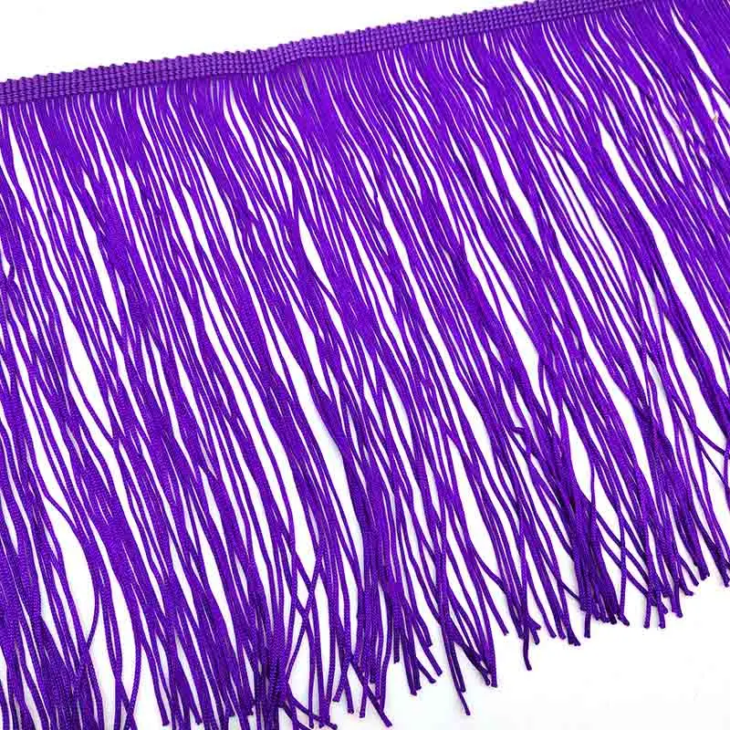 Purple 50 см длинный белый кружевной бахрома отделка кисточка бахрома отделка для DIY латинское платье сценическая одежда аксессуары 15 см широкая кружевная лента - Цвет: Purple