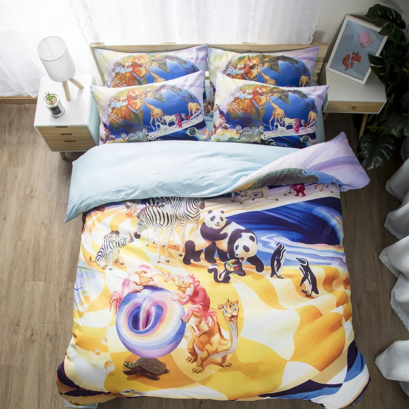 3D комплект постельного белья с принтом панды набор пододеяльников Реалистичная