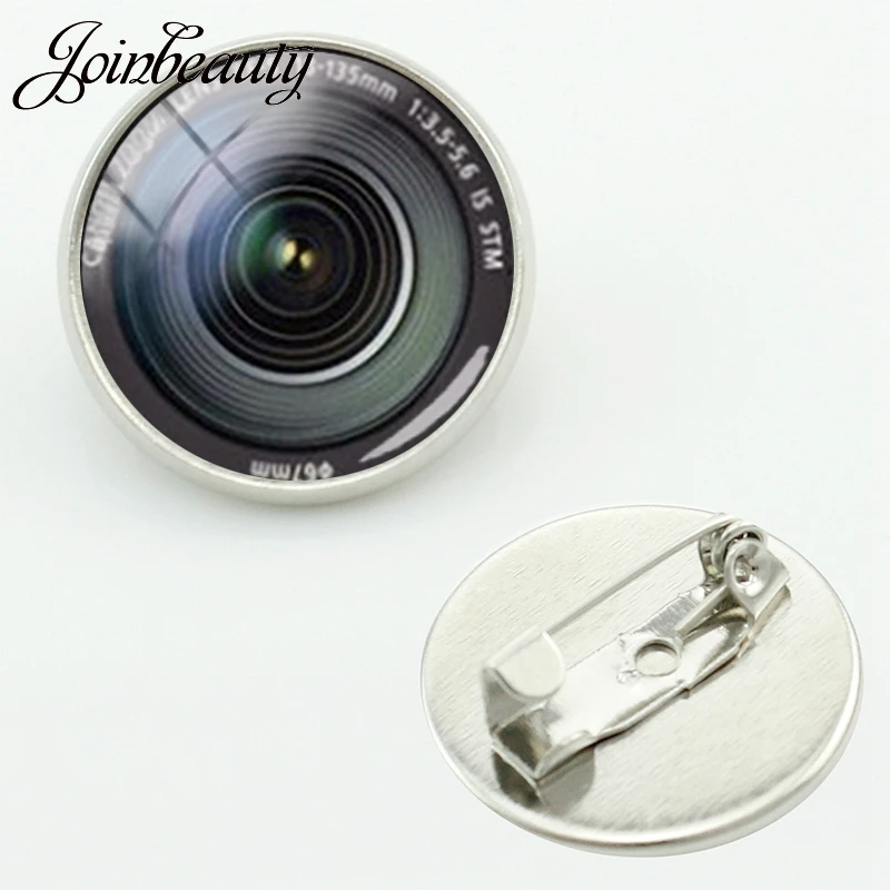 

JOINBEAUTY Attractive trendy brooch jewelry DSLR Lenses camera glass cabochon Lens Photography Camera pins gift for father KC371