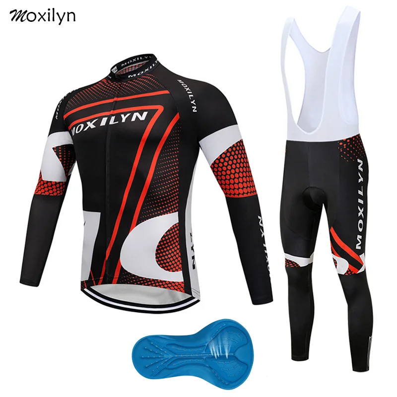 without fleece set 2 Moxilyn зимний термальный флисовый комплект для велоспорта Ropa Ciclismo Invierno Hombre Roupa Ciclismo велосипедная одежда красный костюм - Цвет: without fleece set 2