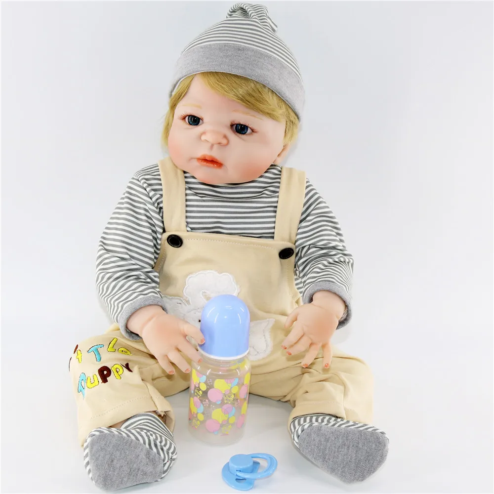 2" reborn Младенцы полный силиконовый винил тело светлые волосы мальчик девочка Реалистичная кукла reborn может войти в воду детская игрушка для ванной куклы boneca