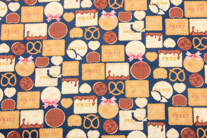 Original Design 4 Colors Sweet Chocolate Biscuit Cookies Cotton Linen Fabric by Yard/(Width:43&quot/110cm) | Дом и сад