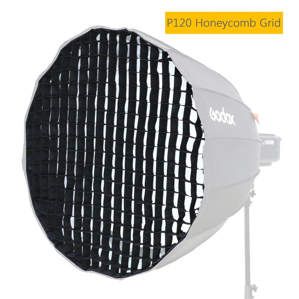 Портативный Godox P120L P120H 120 см Глубокий параболический софтбокс сотовая сетка для