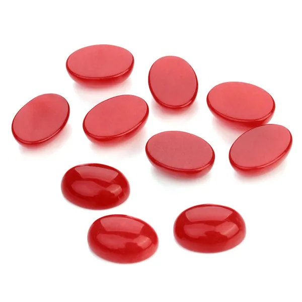13X18 mm Модные бусины из натурального красного камня, 10 шт., 10x14, 13x18 мм, Плоские Овальные Кабошоны из оникса для изготовления ювелирных изделий - Цвет: 13X18 mm