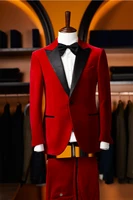 high quality one button groomsmen peak lapel groom tuxedos men suits weddingprom best man blazer jacketpantstie a91