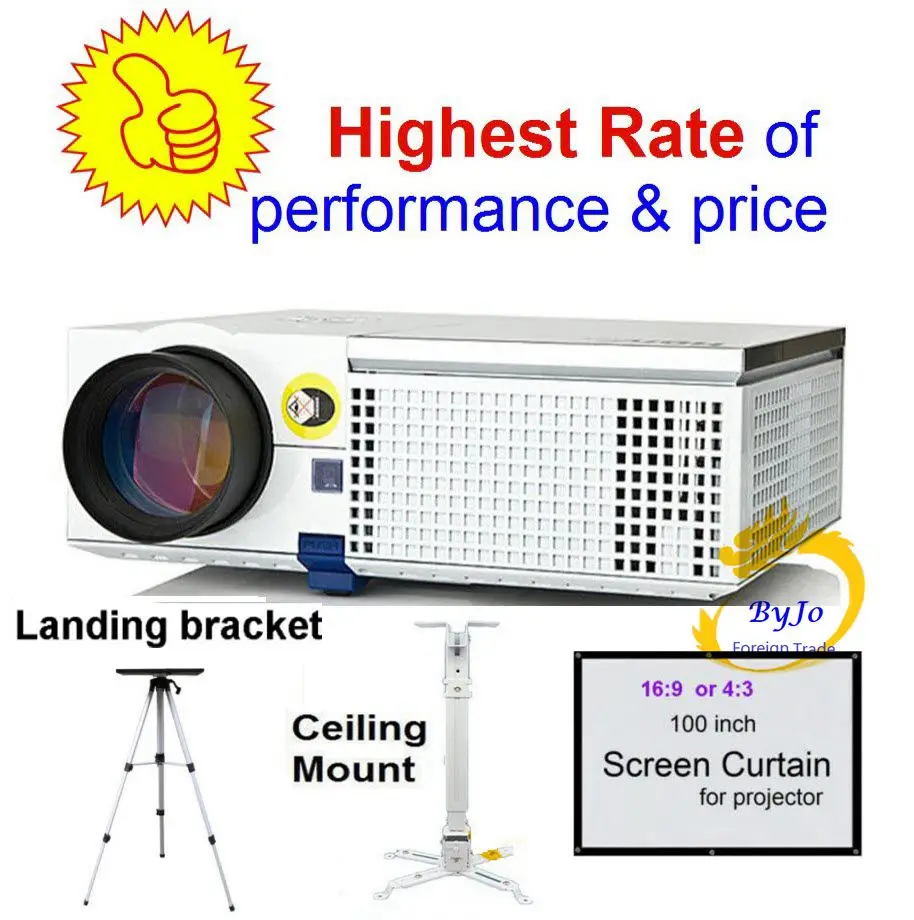 Светодиодный проектор ViEYiNG HD с дополнительным потолочным креплением кронштейн
