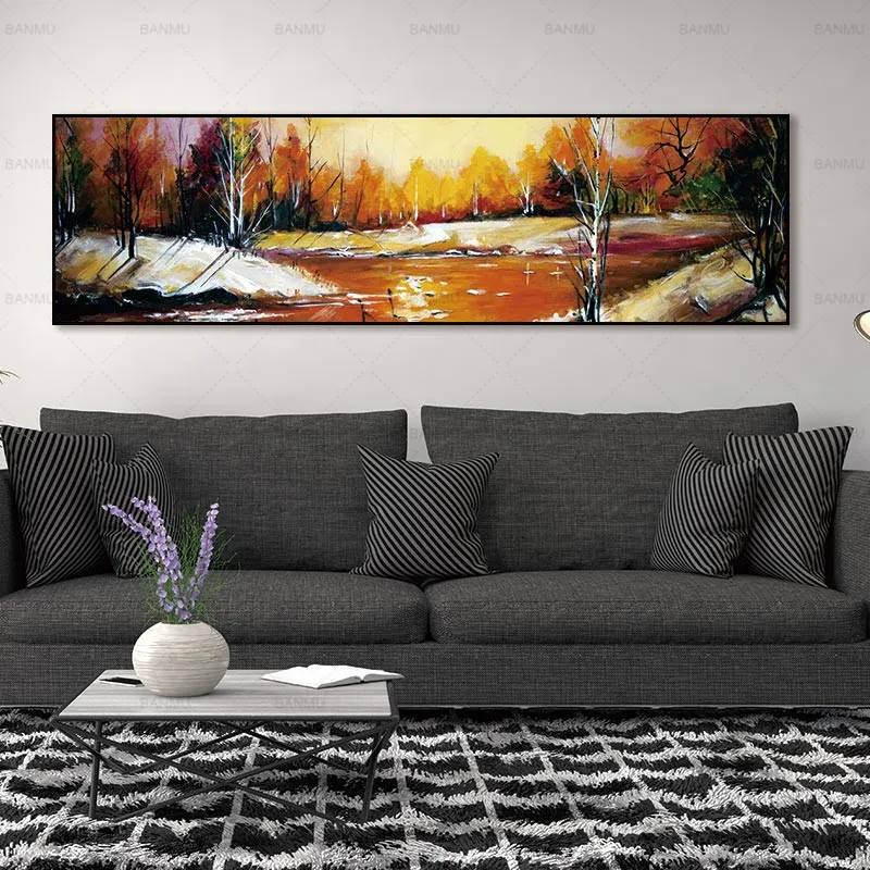 wall picture art landcape print trees Posters Painting decoration for living room no frame canvas painting | Дом и сад