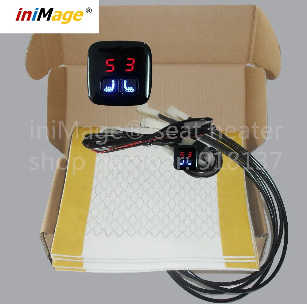 

Free shipping New arrival LED electronic switch diamond shape carbon fiber car seat heater,warmer,heated pad. automobile warmer