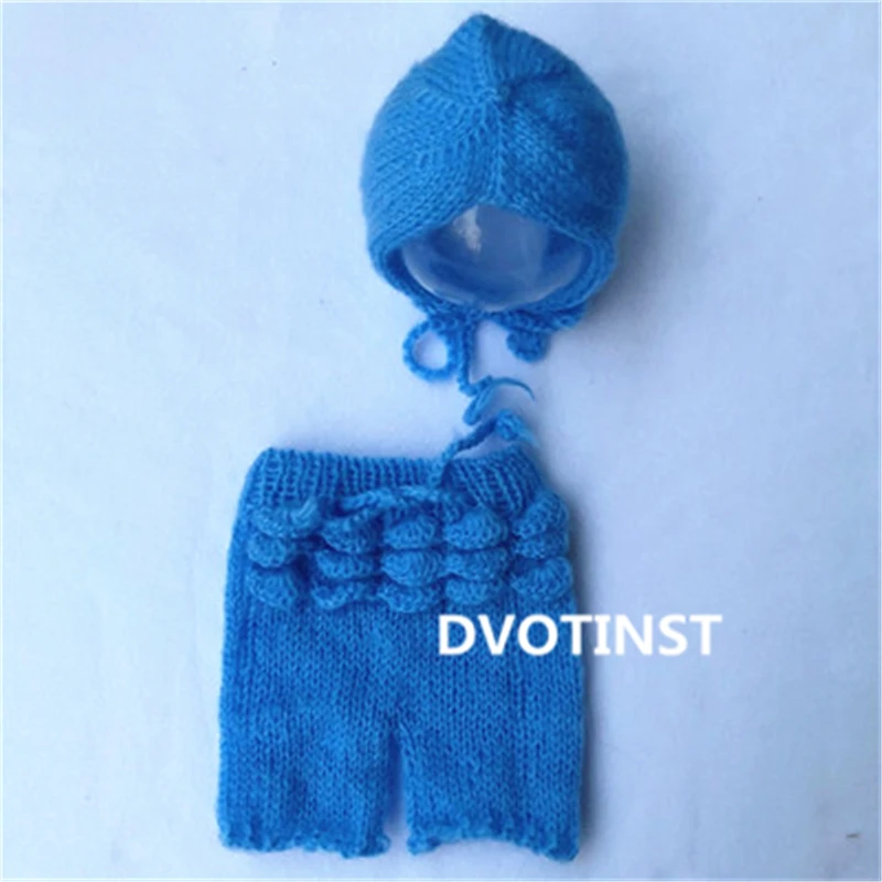 Dvotinst/реквизит для фотосессии новорожденных; вязаная крючком одежда; шапка; комплект одежды; Fotografia; хлопковый Трикотажный костюм; студийный реквизит для фотосессии