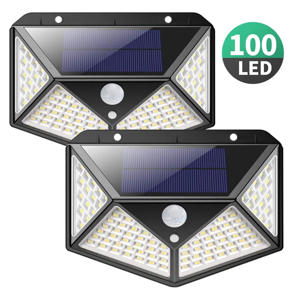 Новый горячий Солнечный настенный светильник инфракрасный датчик 100LED